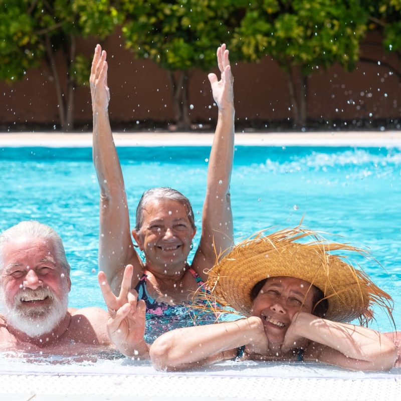 seniors swiming Aquazul pool maintenance in las vegas